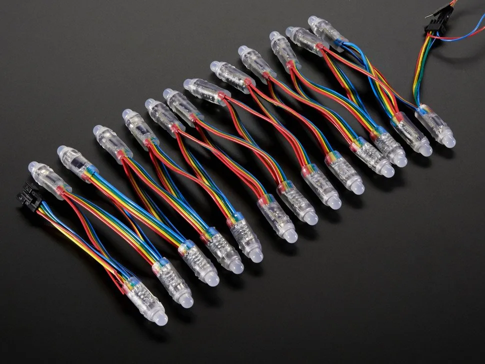 12mm  Diffused Thin Digital RGB LED Pixels (Strand of 25)