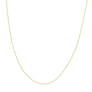 14K Yellow Gold 0.66mm Solid Box 050 Adjustable Chain