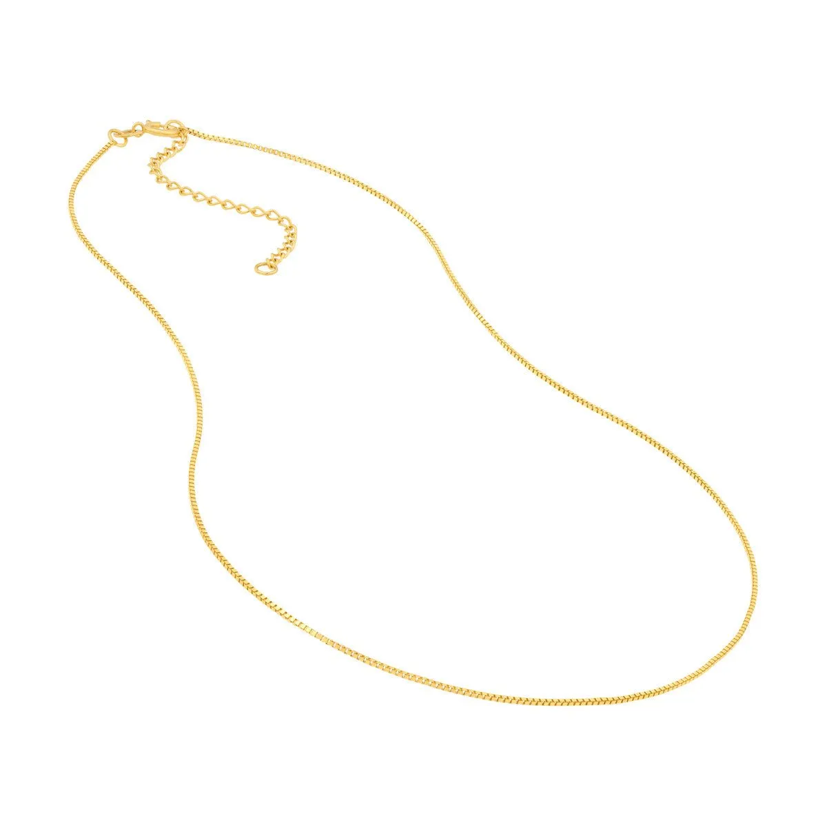 14K Yellow Gold 0.66mm Solid Box 050 Adjustable Chain