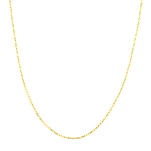 14K Yellow Gold 1.30mm Paper Clip Adjustable Chain