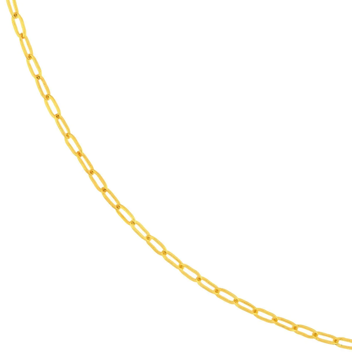 14K Yellow Gold 1.30mm Paper Clip Adjustable Chain