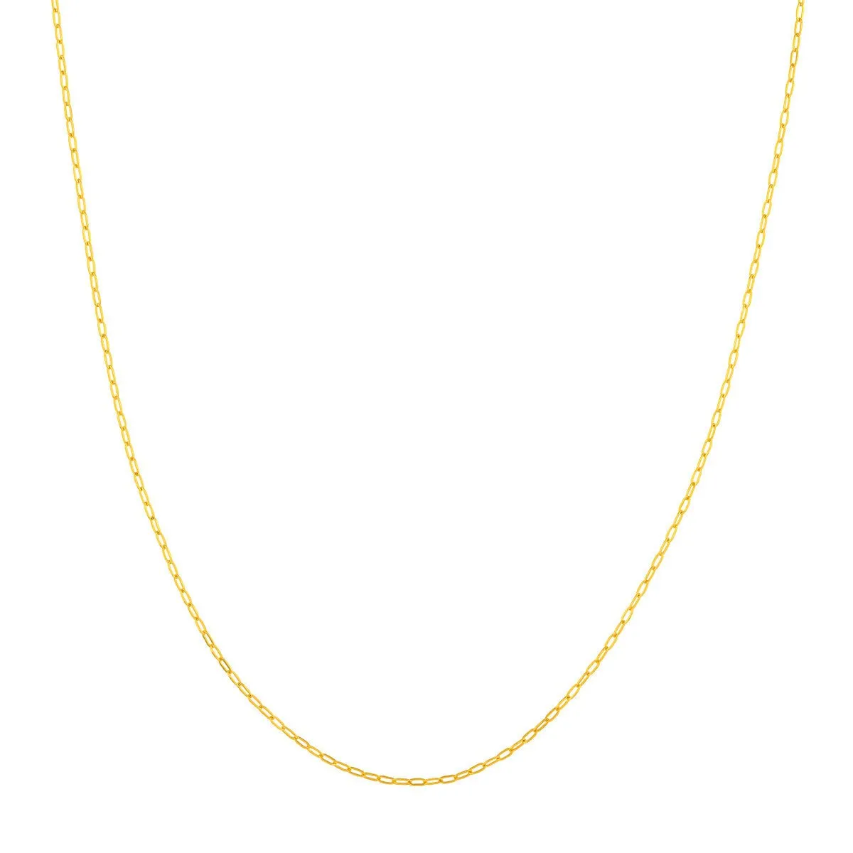 14K Yellow Gold 1.30mm Paper Clip Adjustable Chain