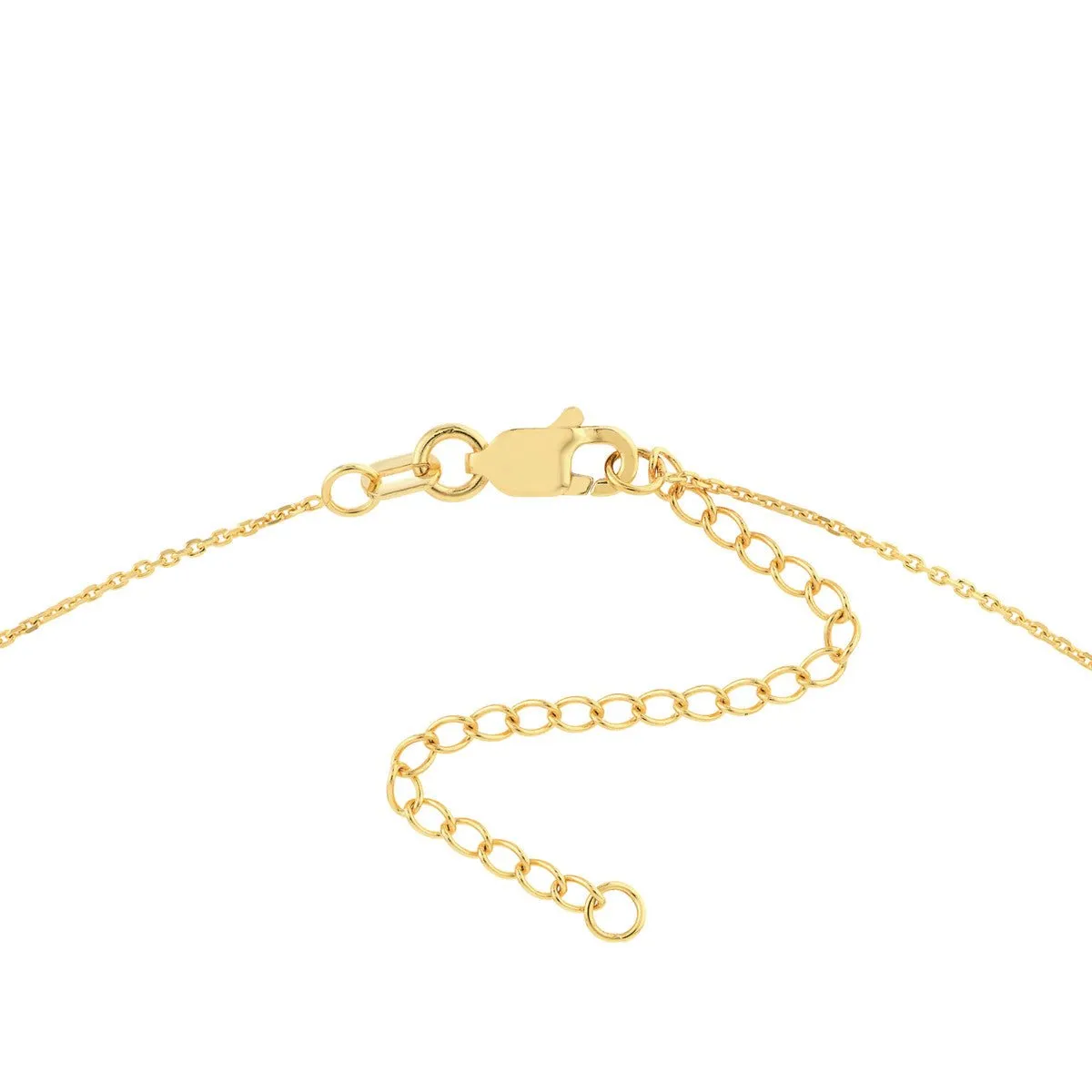 14K Yellow Gold Double Cross Adjustable Duet Necklace