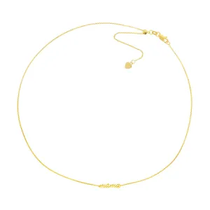 14K Yellow Gold Script Mama Adjustable Choker