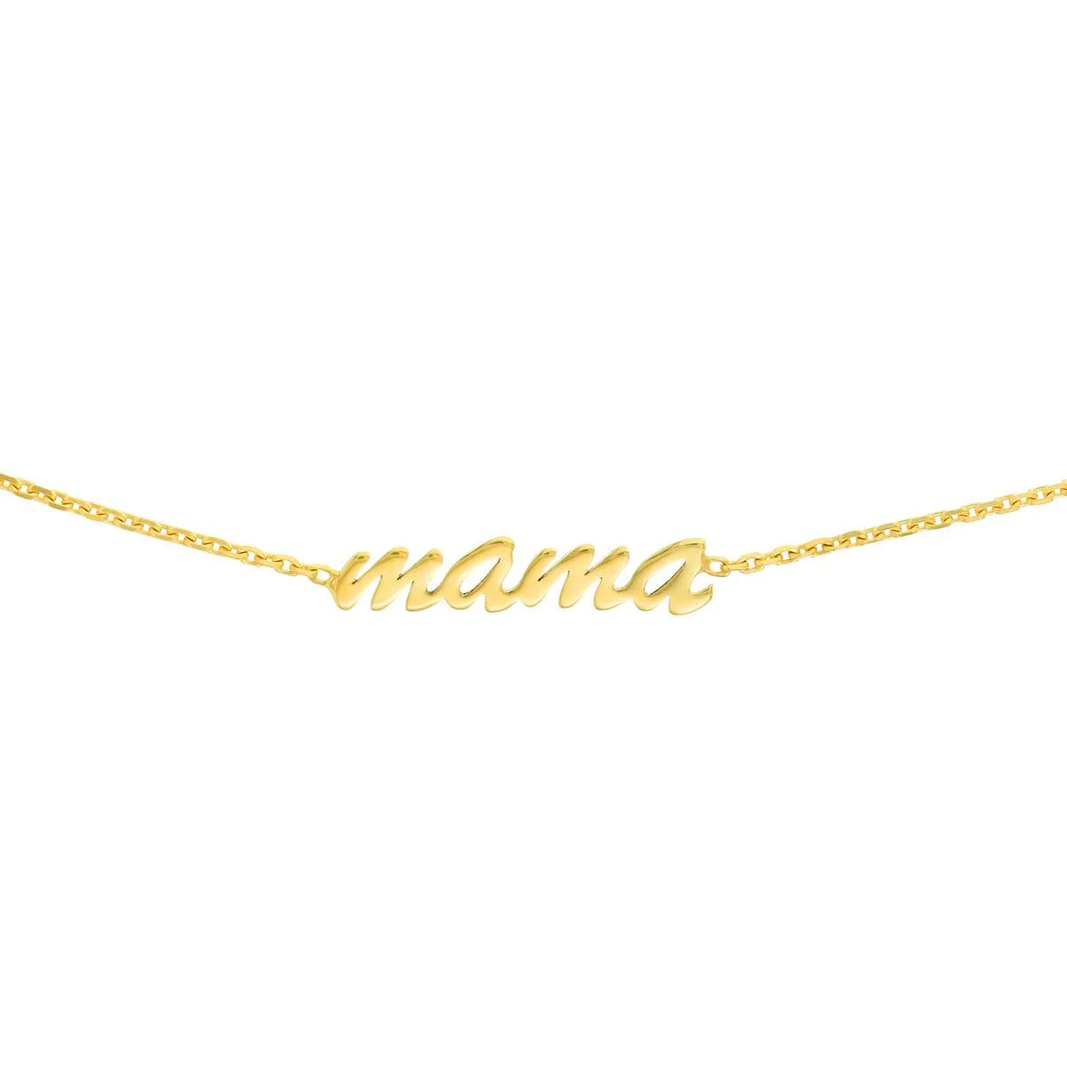 14K Yellow Gold Script Mama Adjustable Choker