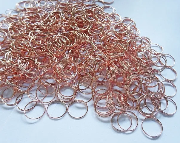 250 Copper Chandelier 11 mm Rings Links for Droplets Crystals Connecting Together Drops