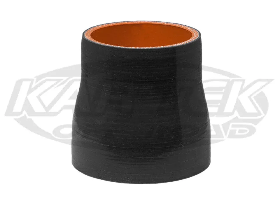 4-Ply Black Silicone Turbo Or Intake Hose Reducers 3" Inside Diameter To 2-1/4" Inside Diameter