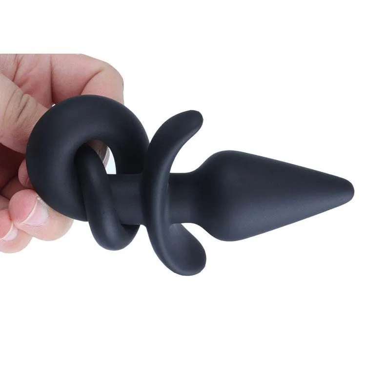 8" Tail Plug Black Dog Silicone