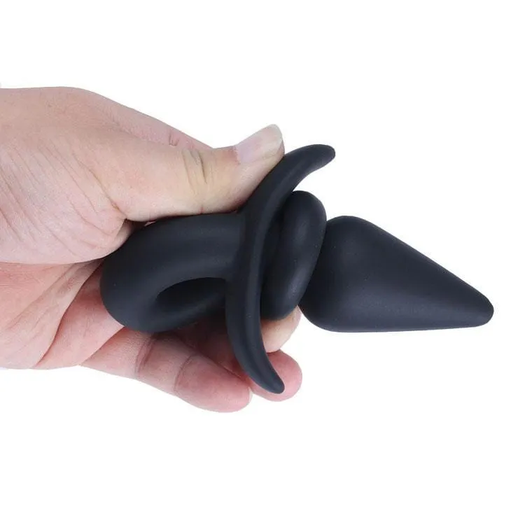 8" Tail Plug Black Dog Silicone