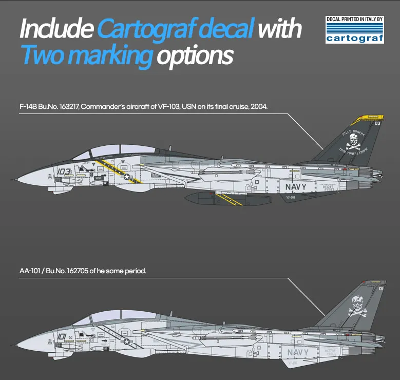 Academy 12578 USN F-14B Tomcat "VF-103 Jolly Rogers" 1/72 Model Kit