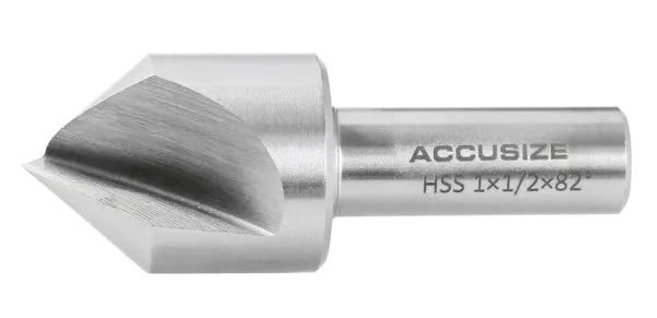 Accusize - Single Flute HSS Countersink Sets, 9 pcs/set