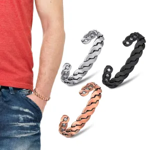 Adjustable Cuff Copper Magnetic Therapy Bracelet Bangle for Men and Women Twisted Design