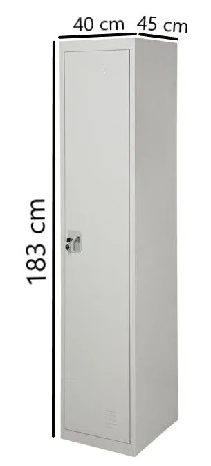 Aft One door locker, Steel Metal Storage Locker for Home & School & Office - Lock With plastic handle (Grey)