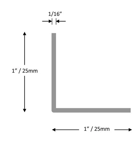 Aluminium Angle 1" x 1" x 1/16"