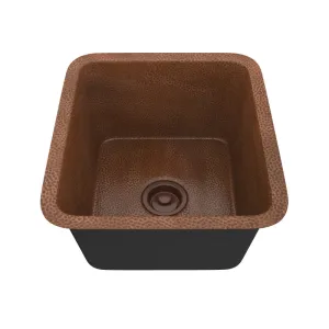 ANZZI Havel Drop-in Handmade Copper 17 in. 0-Hole Single Bowl Kitchen Sink in Hammered Antique Copper