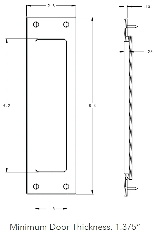 Baldwin - Pocket Door Locks - Santa Monica (Large) - Passage Trim Only (Pair)