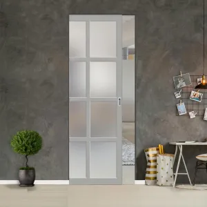 Bespoke Handmade Eco-Urban® Perth 8 Pane Single Absolute Evokit Pocket Door DD6318SG - Frosted Glass - Colour Options