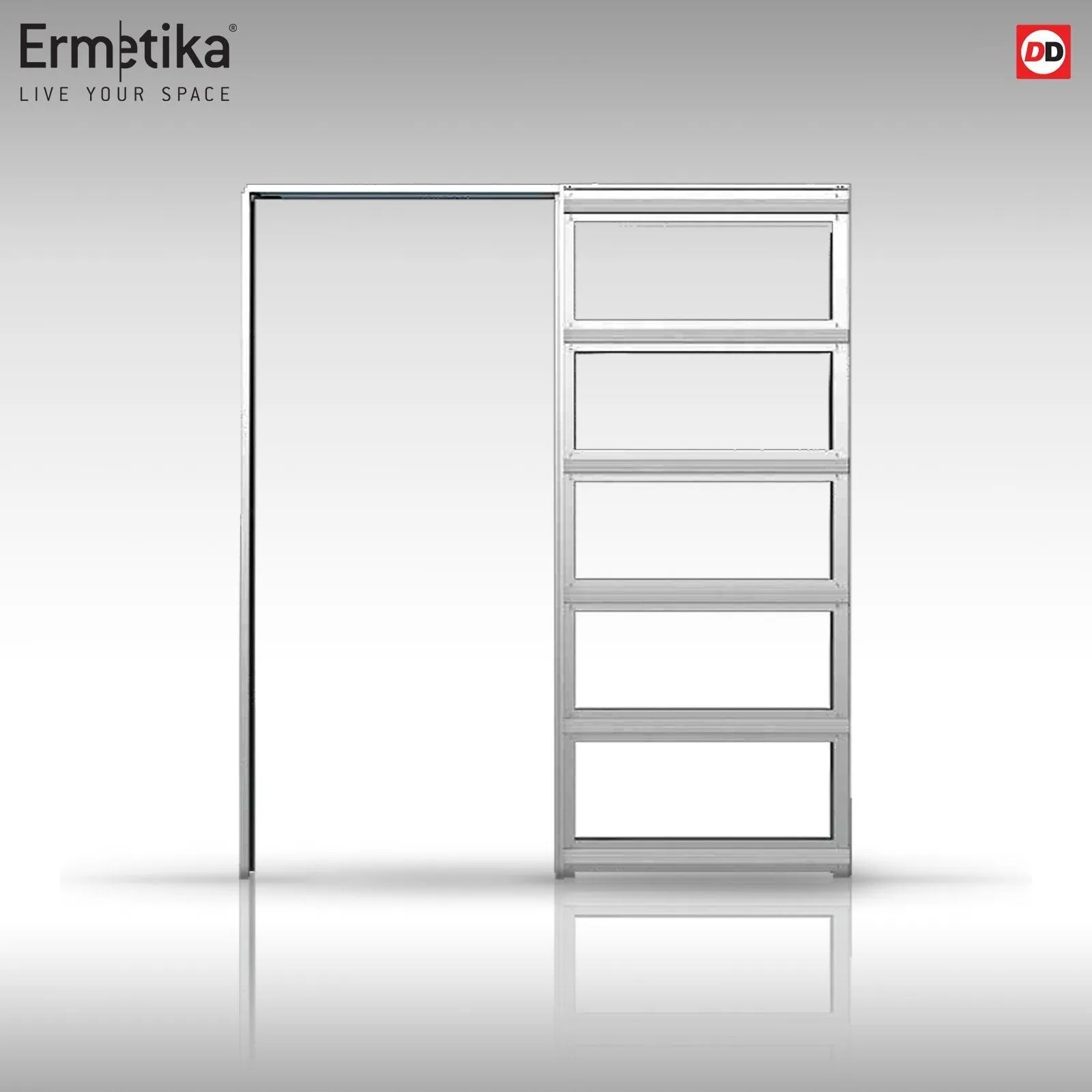 Bespoke Handmade Eco-Urban® Perth 8 Pane Single Absolute Evokit Pocket Door DD6318SG - Frosted Glass - Colour Options