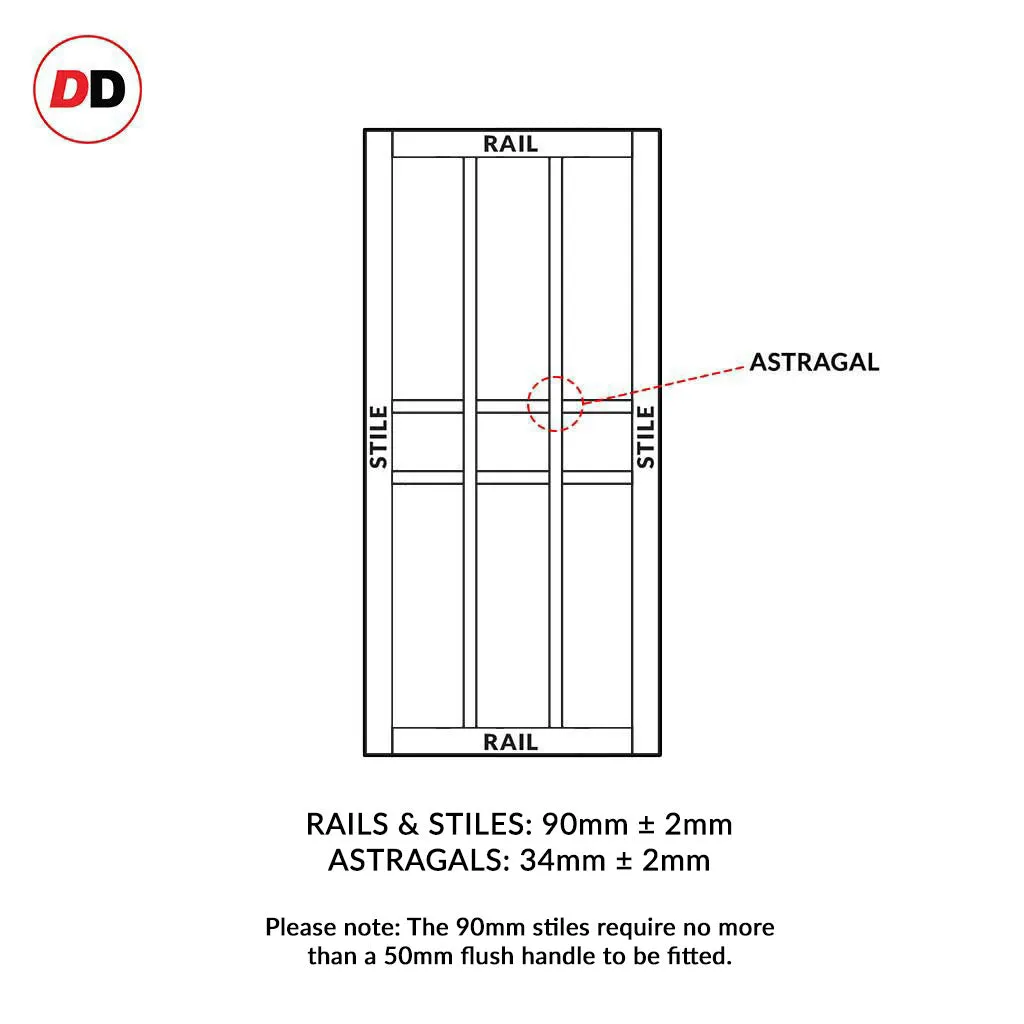 Bespoke Handmade Eco-Urban® Tromso 9 Panel Single Absolute Evokit Pocket Door DD6402 - Colour Options