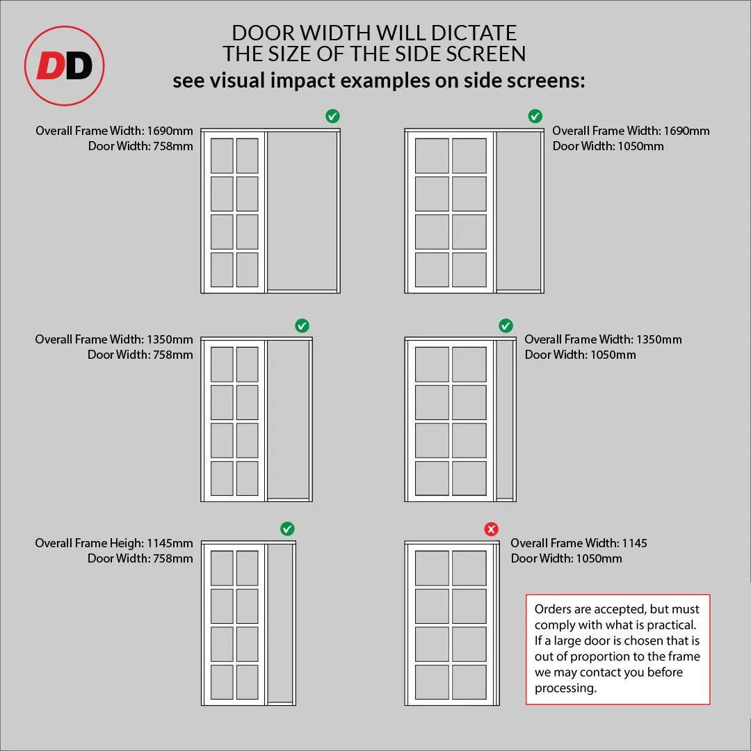 Bespoke Room Divider - Eco-Urban® Perth Door DD6318C - Clear Glass with Full Glass Side - Premium Primed - Colour & Size Options