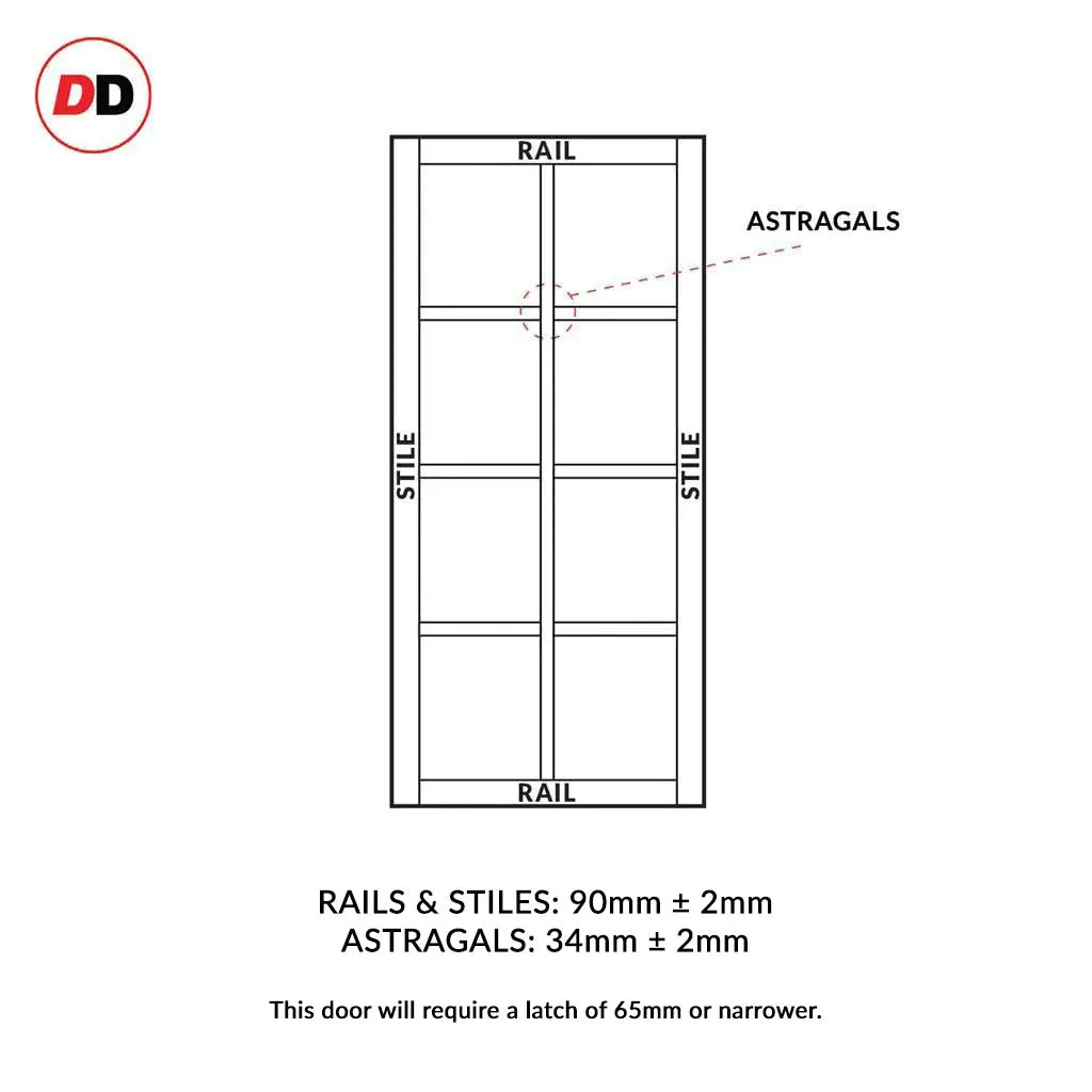 Bespoke Room Divider - Eco-Urban® Perth Door DD6318C - Clear Glass with Full Glass Side - Premium Primed - Colour & Size Options