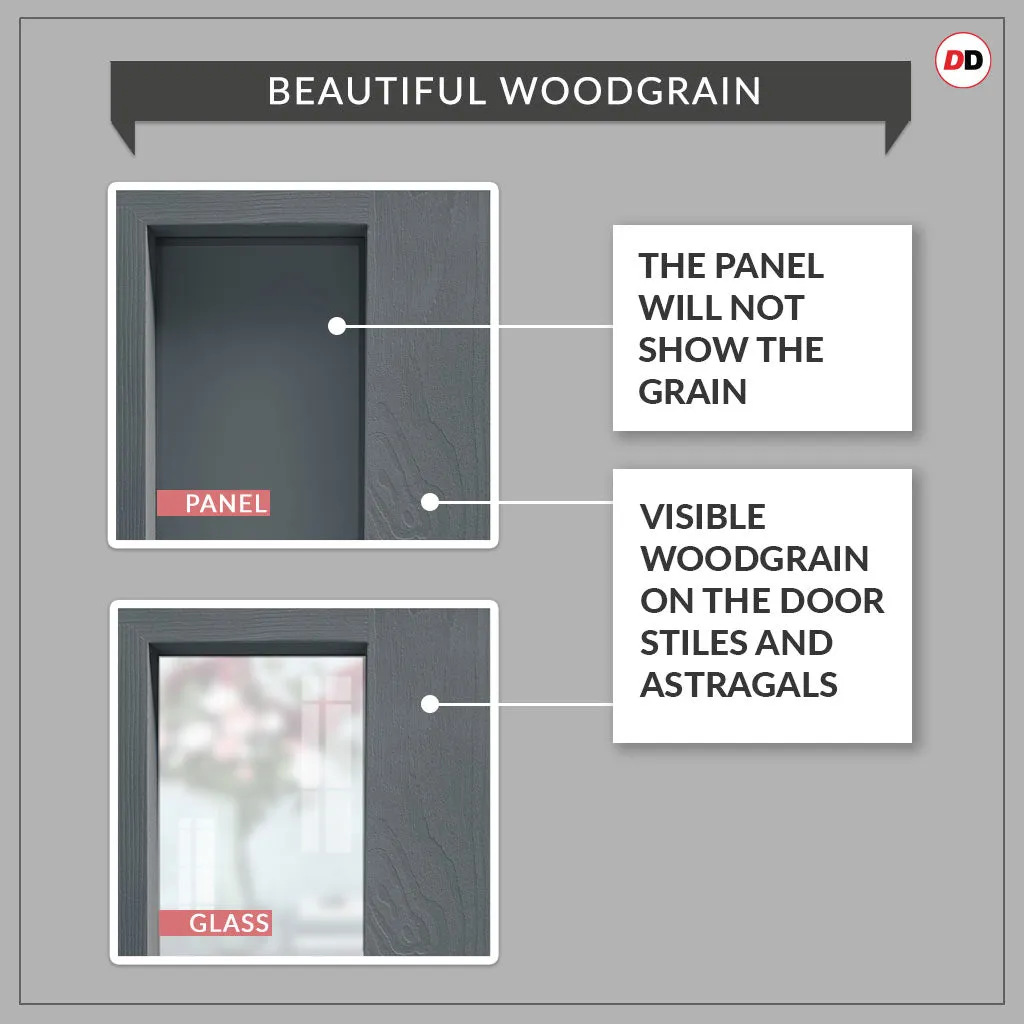 Bespoke Room Divider - Eco-Urban® Perth Door DD6318C - Clear Glass with Full Glass Side - Premium Primed - Colour & Size Options