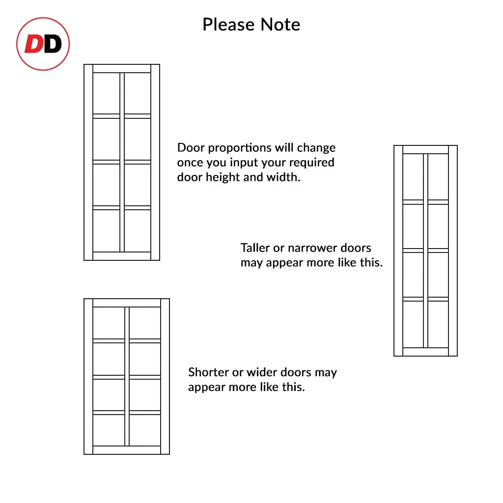 Bespoke Room Divider - Eco-Urban® Perth Door DD6318C - Clear Glass with Full Glass Side - Premium Primed - Colour & Size Options