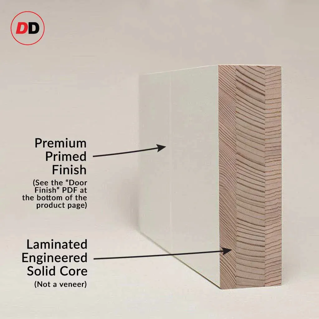 Bespoke Room Divider - Eco-Urban® Sydney Door DD6417C - Clear Glass with Full Glass Side - Premium Primed - Colour & Size Options