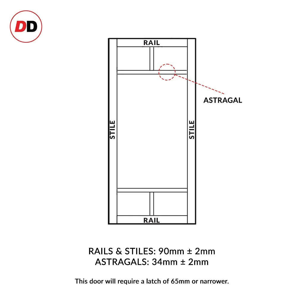 Bespoke Room Divider - Eco-Urban® Sydney Door DD6417C - Clear Glass with Full Glass Side - Premium Primed - Colour & Size Options