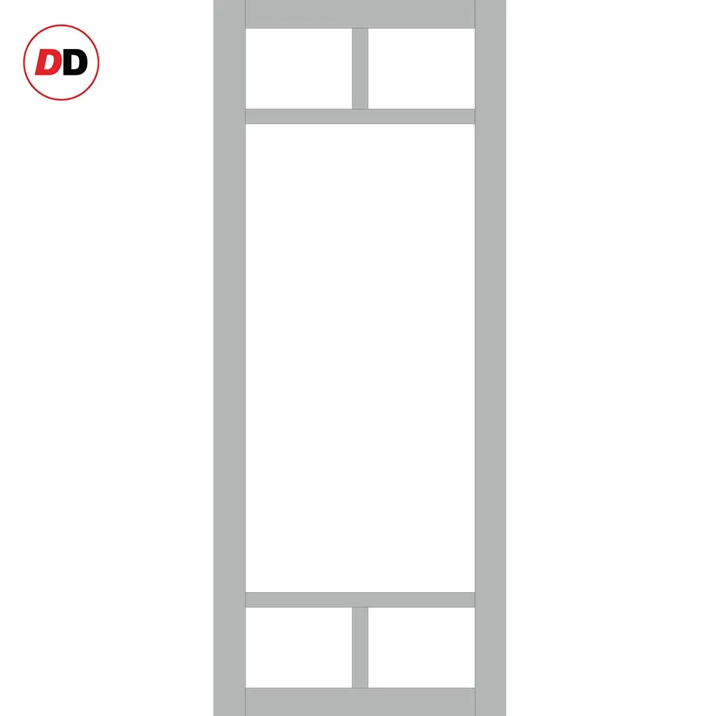 Bespoke Room Divider - Eco-Urban® Sydney Door DD6417C - Clear Glass with Full Glass Side - Premium Primed - Colour & Size Options