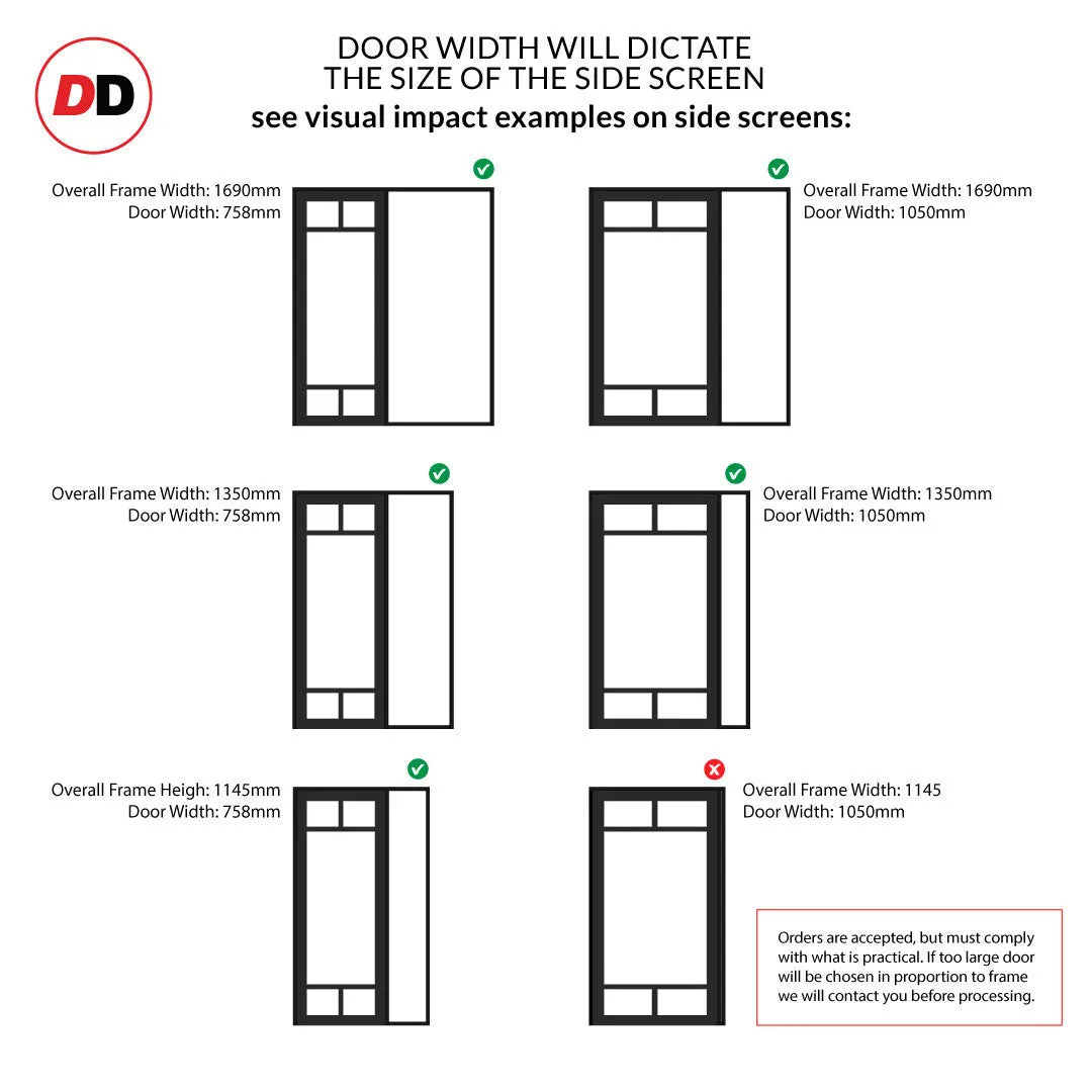 Bespoke Room Divider - Eco-Urban® Sydney Door DD6417F - Frosted Glass with Full Glass Side - Premium Primed - Colour & Size Options