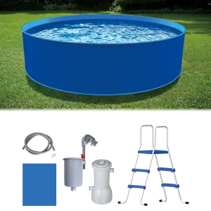 Blue Wave® Cobalt Steel Wall Pool Package - 12-ft Round 36-in Deep