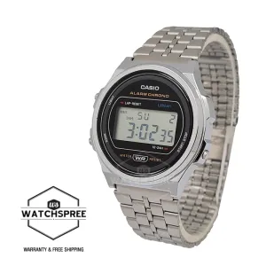 Casio Vintage Style Digital Stainless Steel Band Watch A171WE-1A