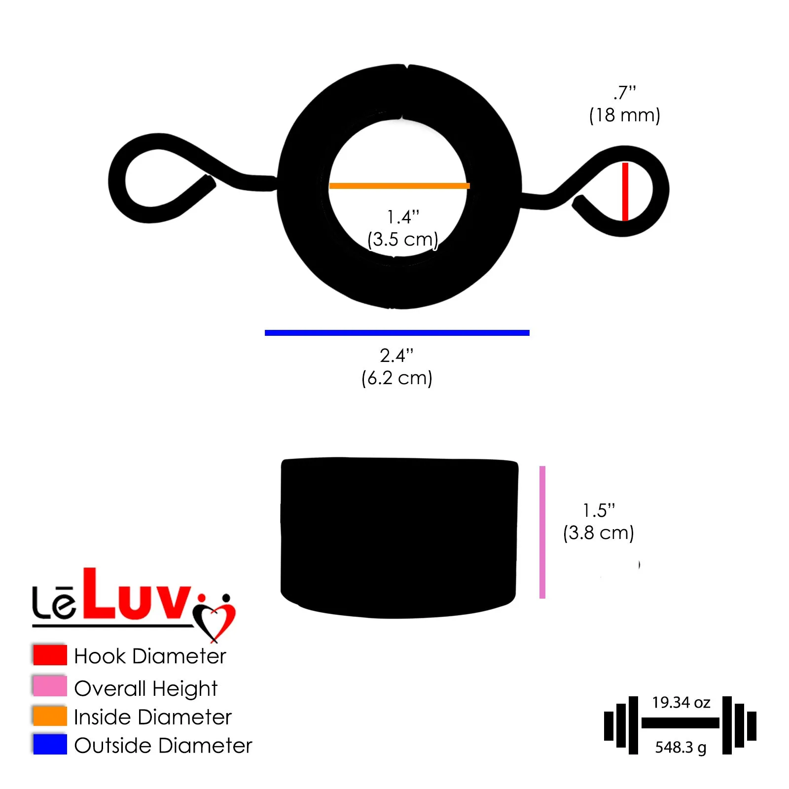 CBT Cock Ring Testicle Scrotum Stretcher w/ Eye Hooks | Stainless Steel