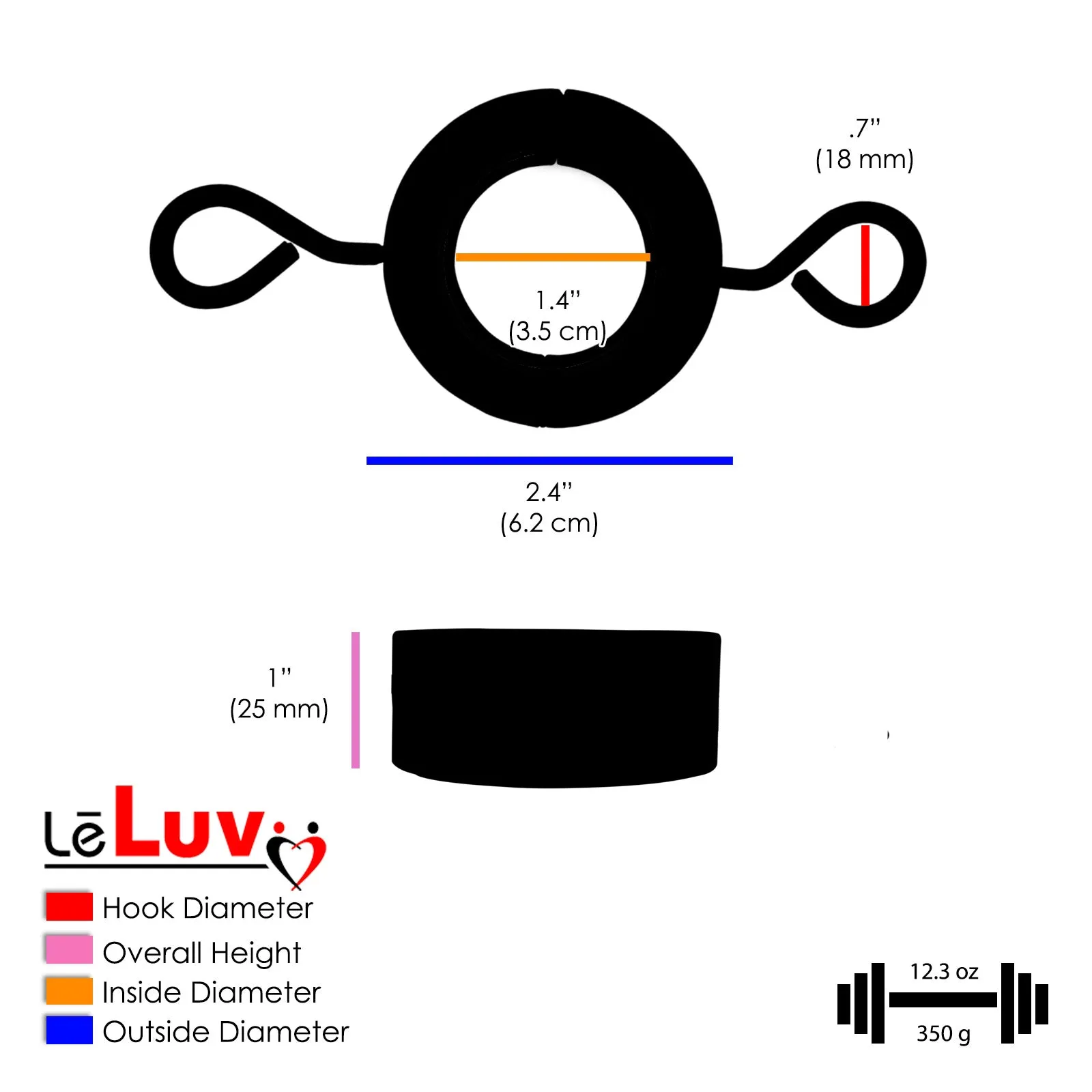 CBT Cock Ring Testicle Scrotum Stretcher w/ Eye Hooks | Stainless Steel