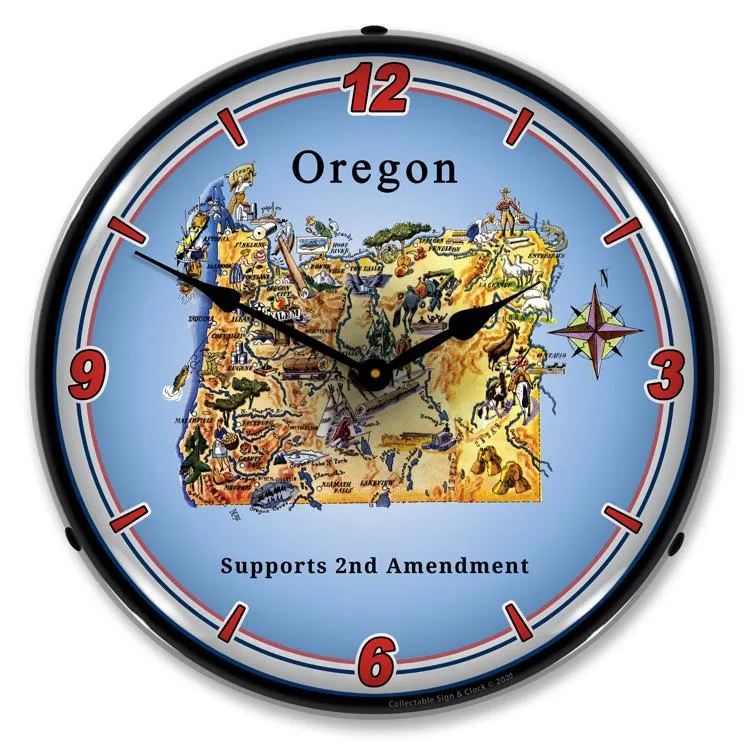 Collectable Sign and Clock - Oregon Supports the 2nd Amendment Clock