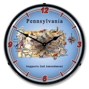 Collectable Sign and Clock - Pennsylvania Supports the 2nd Amendment Clock