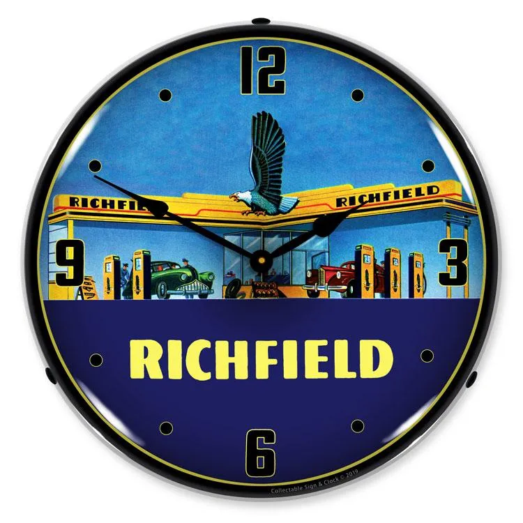 Collectable Sign and Clock - Richfield Station 1940s Clock