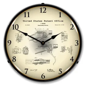 Collectable Sign and Clock - Sharps Breech Rifle 1867 Patent Clock