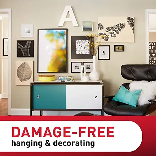 Command Large Picture Hanging Strips, Damage Free Hanging Picture Hangers, No Tools Wall Hanging Strips for Living Spaces, 14 White Adhesive Strip Pairs (28 Command Strips)