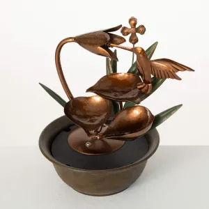 Copper Hummingbird Fountain