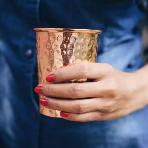 Copper Water Cup 300ml - Engraved Or Hammered