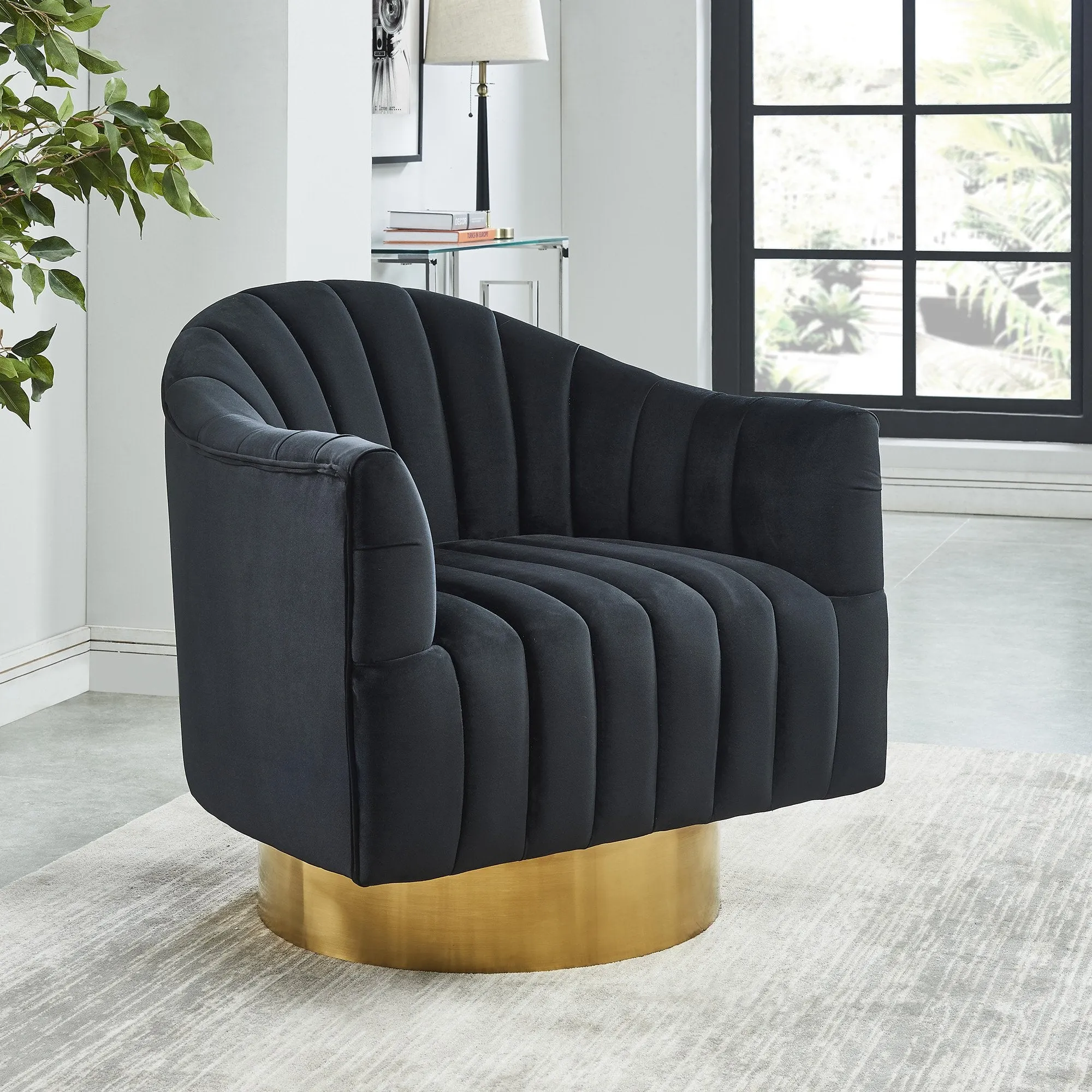 Cortina-Accent Chair-Black/Gold