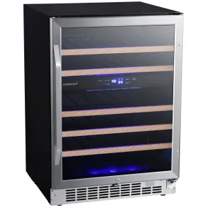 Edgestar CWR462DZ 24" Wide 46 Bottle Built-In Dual Zone Wine Cooler in Stainless Steel