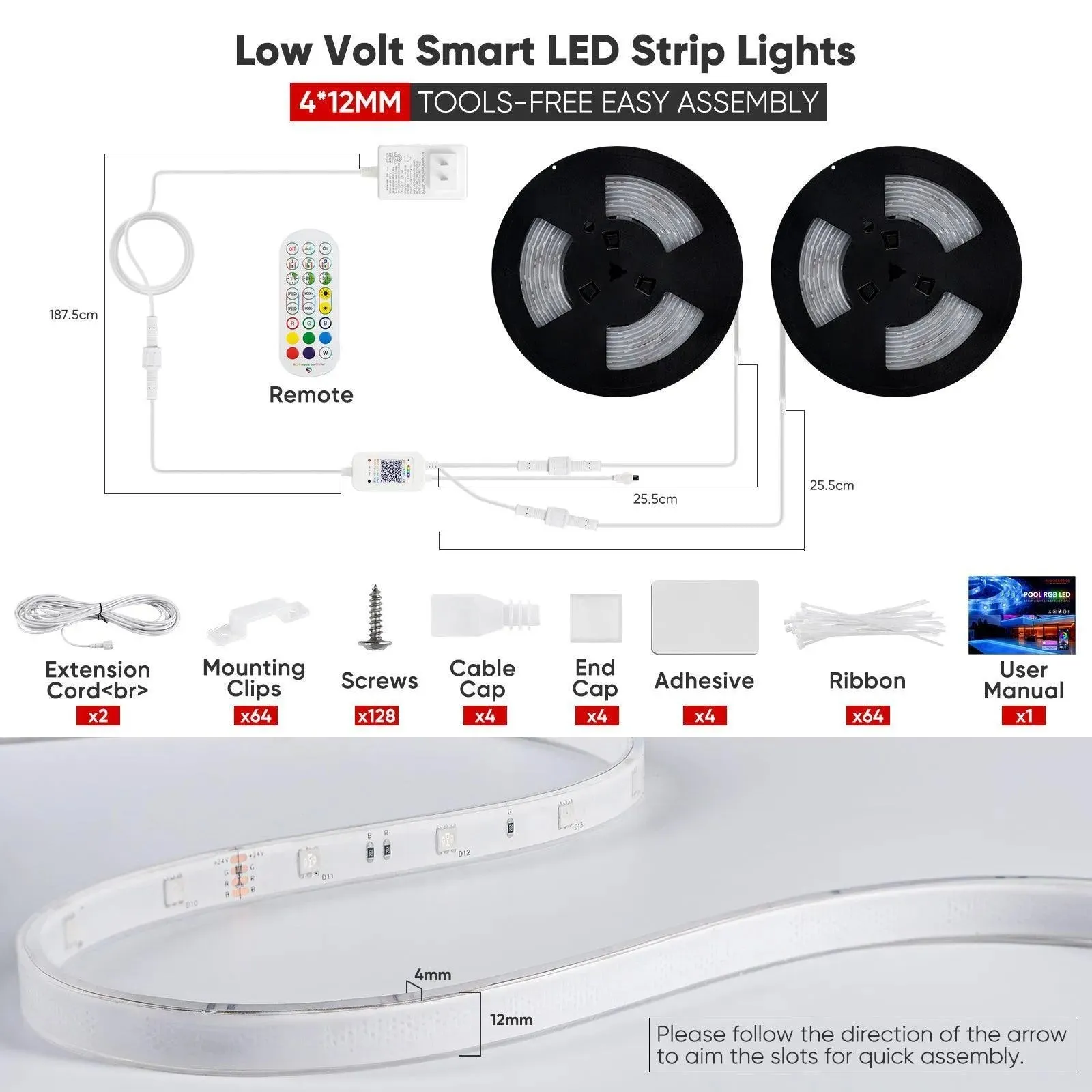 Extra Controller of 24V IP68 Pool Lighting Smart RGB Led Strip Solid Silicone