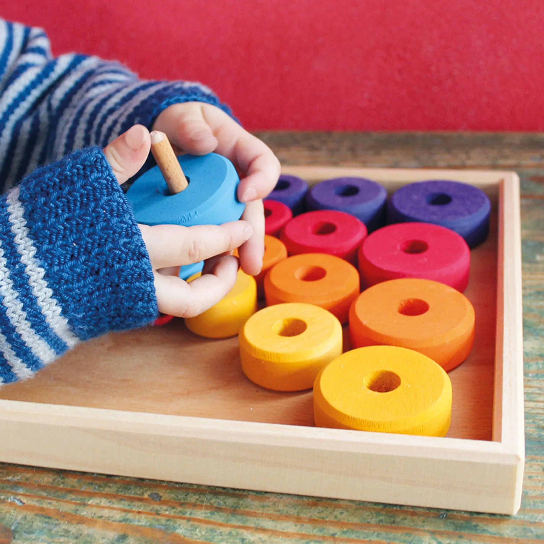 First Threading Game with Wooden Tray by Grimms