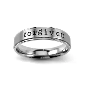 Forgiven Hand Stamped Band Ring