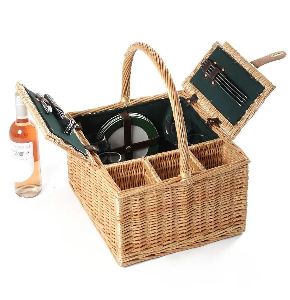 Greenfield Collection Windsor Willow Picnic Hamper for Four People