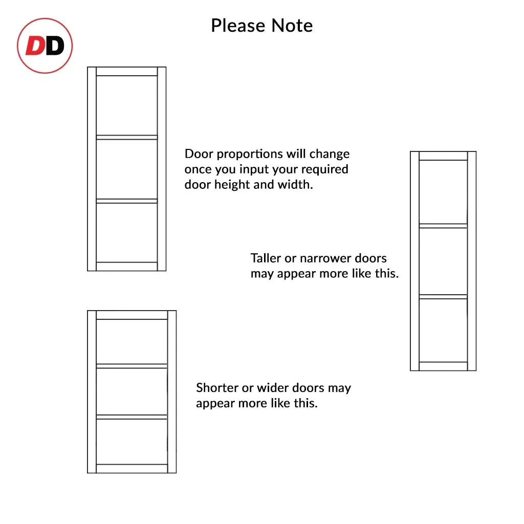 Handmade Eco-Urban® Manchester 3 Pane Single Absolute Evokit Pocket Door DD6306G - Clear Glass - Colour & Size Options