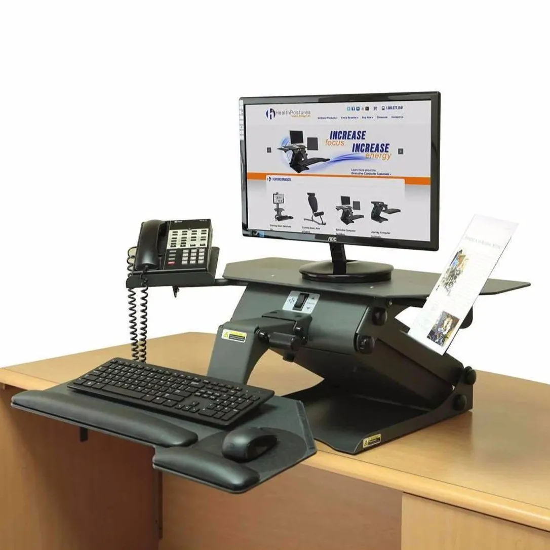 HealthPostures Black TaskMate Executive 6100 Adjustable Electric Standing Desk, HP-6100